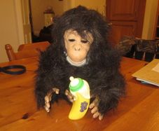 VINTAGE  fur real cuddle chimp   Animated