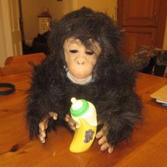 VINTAGE  fur real cuddle chimp   Animated