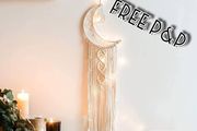 NEW SALE | Macrame Wall Hanging with LED Light,Moon Dream Catcher Woven Tapestry Bohemian Home Decor Wedding Party Ornaments Craft Gifts