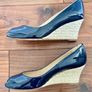 LK Bennett Eevi Navy Patent Espadrille Wedges Image 4