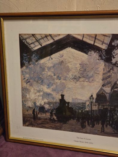 "The Gare St-Lazare" by Claude Monet - Framed Print