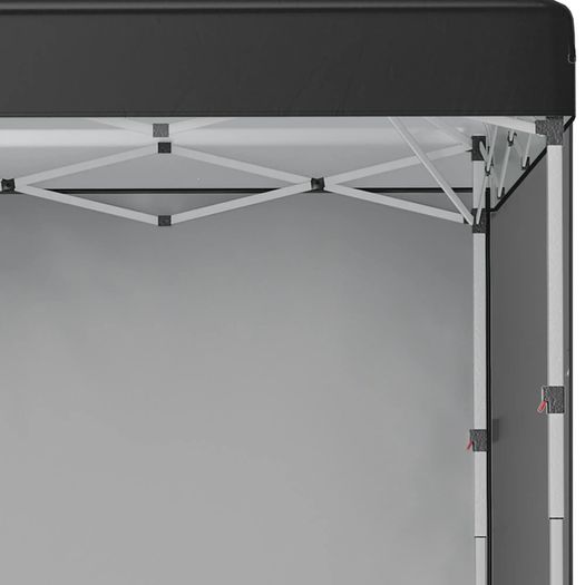 3 x 3 (M) Pop Up Gazebo Event Shelter, Height Adjustable Party Tent with 3 Sidewalls, Weight Bags and Wheeled Bag