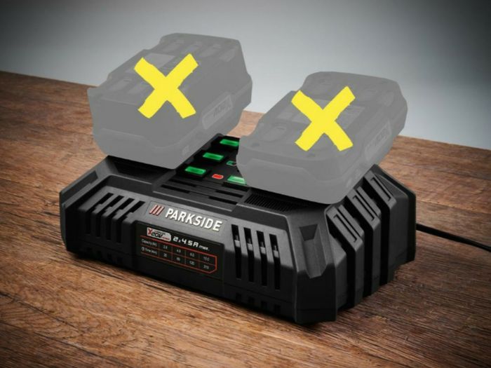 Parkside Performance 2x 4.5A 20V Dual Fast Charger. Summer Clearance Sale DIY Projects Garden Indoor Cordless Brushless Tools 40V Strimmer Blower Hedge Trimmer.