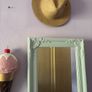 vintage French style mirror, green Image 2