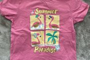 Summer T-shirt for a girl with flamingos, 116cm, 5-6 years