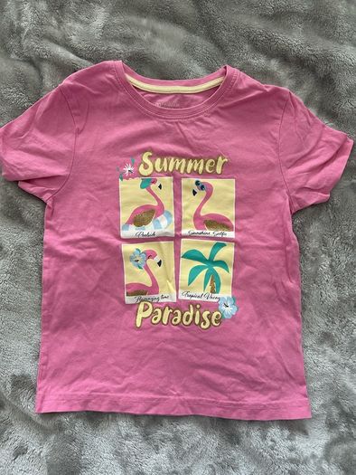 Summer T-shirt for a girl with flamingos, 116cm, 5-6 years