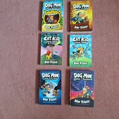 4 Dog Man and 2 Cat Kid Books