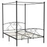 Canopy Bed Frame Black Metal 160x200 cm Image 3