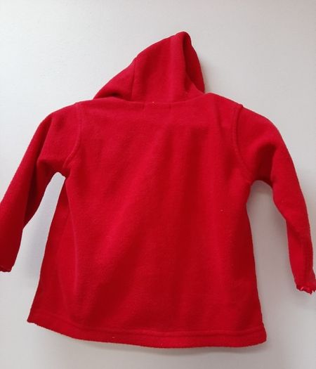 Red fleece hood 6/12 months