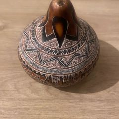 Mate Burilado' hand-carved gourd rattle.