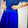 Beautiful blue dress with bespoke headpiece Image 3