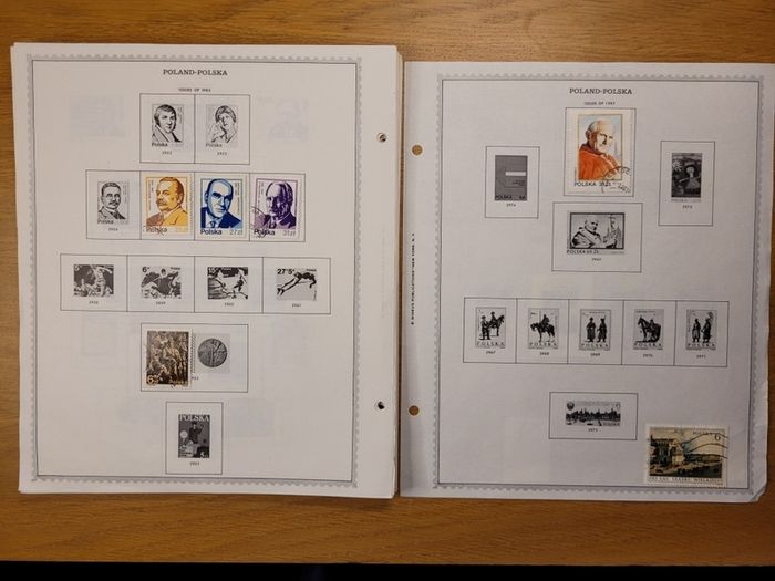 Poland 1946 -1983  Minkus Stamp album pages partially filled