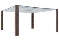 main image for ad Gazebo with Roof Poly Rattan 400x400x200 cm Brown and Cream