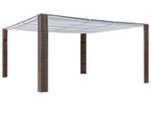 Gazebo with Roof Poly Rattan 400x400x200 cm Brown and Cream