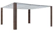 Gazebo with Roof Poly Rattan 400x400x200 cm Brown and Cream