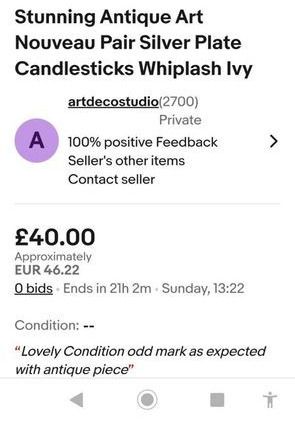 EPNS Antique candle holder