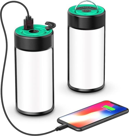 NEW SALE | Camping Lights, Rechargeable LED Camping Lanterns with 400LM 5 Light Modes Water-Resistant, Portable Emergency Tent Lights for Camping Power Cuts Hiking, (Lake Blue, 2-Pack)