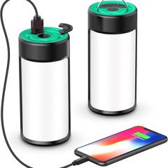 NEW SALE | Camping Lights, Rechargeable LED Camping Lanterns with 400LM 5 Light Modes Water-Resistant, Portable Emergency Tent Lights for Camping Power Cuts Hiking, (Lake Blue, 2-Pack)