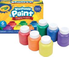 Washable Paints - Assorted Colours (Pack of 6) | Perfect for Any Arts & Crafts Needs - Easily Washable | Ideal for Kids Aged 3+