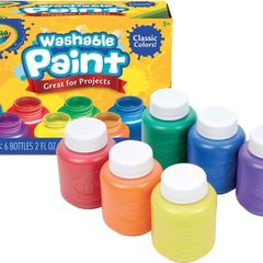 Washable Paints - Assorted Colours (Pack of 6) | Perfect for Any Arts & Crafts Needs - Easily Washable | Ideal for Kids Aged 3+
