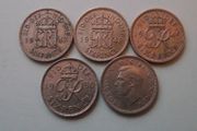 Great Britain. George VI. 9 coins@6 pence Run of the years (1947-1951)