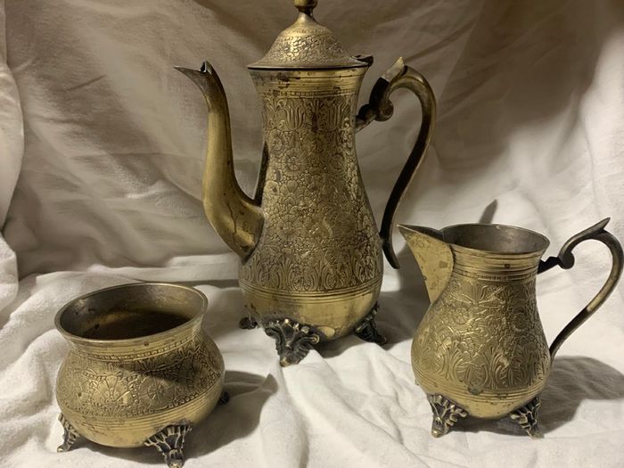Brass antique set