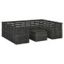 9 Piece Garden Pallet Lounge Set Solid Pinewood Dark Grey Image 3