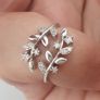 Beautiful Flower Desgin 925 Sterling Silver Ring Image 6