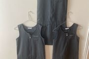 3 M&amp;S grey pinafores (as new) age 9-10