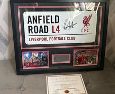Liverpool signed and framed street sign by Trent Alexander Arnold
