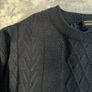 VTG Serious Golf Sweater Ireland Lined Wool Blend Mens Size Large Permatex Blue Image 3