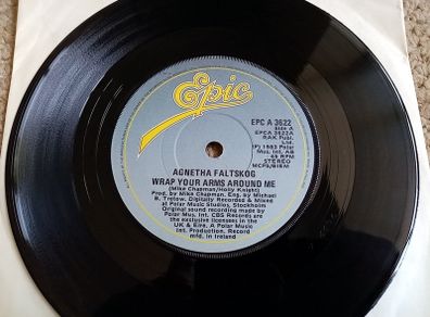 RARE Agnetha Faltskog (ABBA) 7" single, Irish pressing, Wrap Your Arms Around Me. 1983. 45rpm, vinyl, record, pop, made in Ireland. ABBA.
