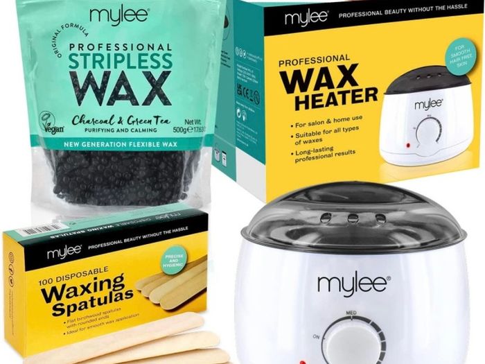 Professional Waxing Kit with Wax Heater, Hard Wax Beads 500g, Spatulas - Stripless Depilatory Waxing Pellets Solid Film Beans No Strip Needed MULTIPLE SCENTS AVAILABLE, SEE PHOTOS (FREE POSTAGE)