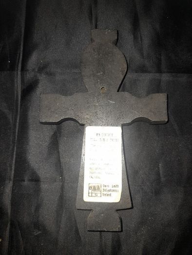 Beautiful Collectible Cross featuring a representation of an 8th Century Irish Robed Christ was produced by Owen Smith in Ballyshannon, Ireland. Design: The design is based on early medieval Insular art, specifically a 1300 year-old book cover plaque, Pos