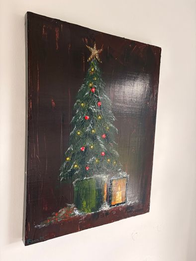 Christmas theme 2026 acrylic canvas painting