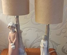 Lladro Zaphir Ceramic Lamps x 2