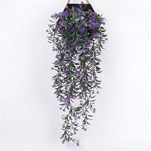 NEW SALE | 2Pcs Artificial Hanging Plants - Purple Artificial wall plants, Fake Ivy Vine for Wall Home Porch Garden Wedding Garland Outside Hanging Decoration