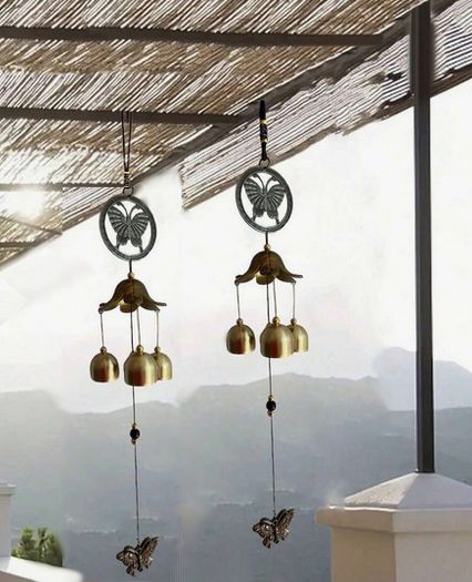 Boho Style Wind Chime with Butterflies - nice gift