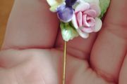 A lovely British vintage bone china brooch.