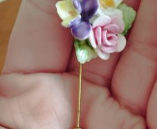 A lovely British vintage bone china brooch.