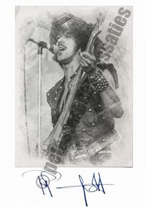 Phil Lynott Art Sketch print with replica autograph