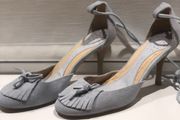 Bershka high heel sandals in blue suede