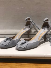 Bershka high heel sandals in blue suede
