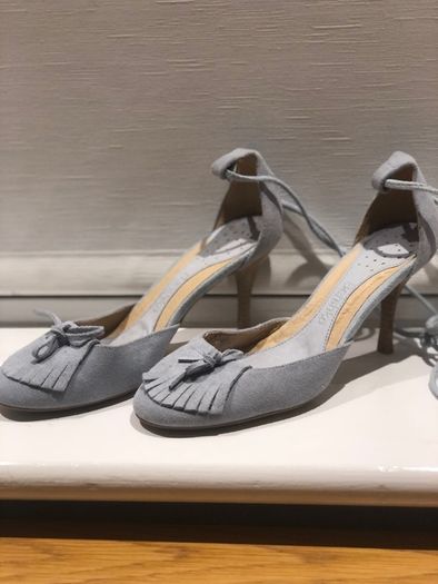 Bershka high heel sandals in blue suede