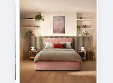 Pink and gray abstract painting