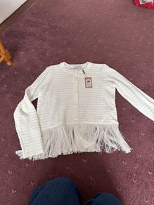 NEW with tags! Ivory bonita fringe cardigan