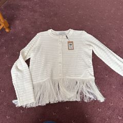 NEW with tags! Ivory bonita fringe cardigan