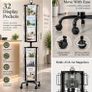 32 Pocket Rotating Magazine and Brochure Display Stand 193cm Mobile Retail Rack Image 4