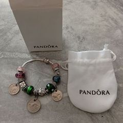 Pandora Bracelet with 13 Charms & 3 Pre decimal Coins