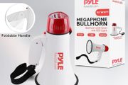 Megaphone Speaker with Siren, 30W Loud Portable Bullhorn PA System with Adjustable Volume, LED Lights and Built in Siren, Ideal for Sports, Cheerleading, Coaches, Safety Drills and More